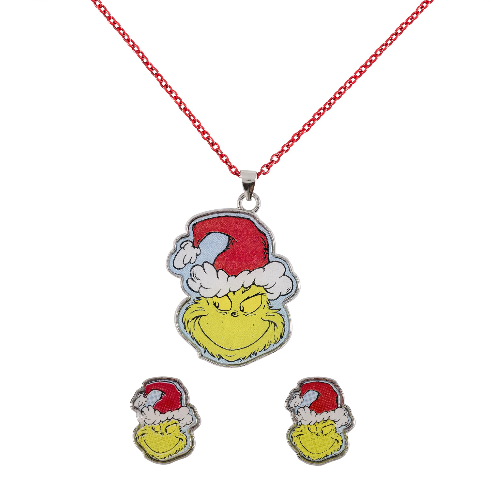Disney - Grinch Christmas Earrings & Necklace Set