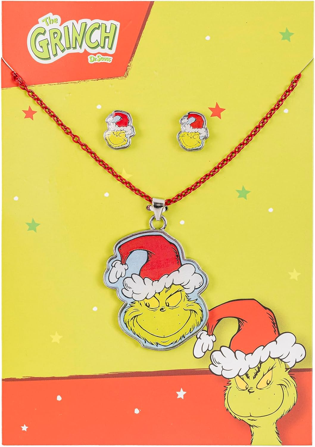 Disney - Grinch Christmas Earrings & Necklace Set