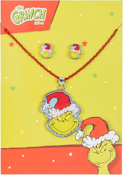 Disney - Grinch Christmas Earrings & Necklace Set