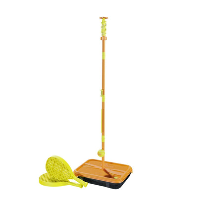 Swingball Turnier | Tennisballspiele mit Stahlmast verstellbar bis 180 cm | 2 Schläger in Padeloptik und Tennisball | zum Spielen allein oder zwischen Freunden | Tennisspielzeug