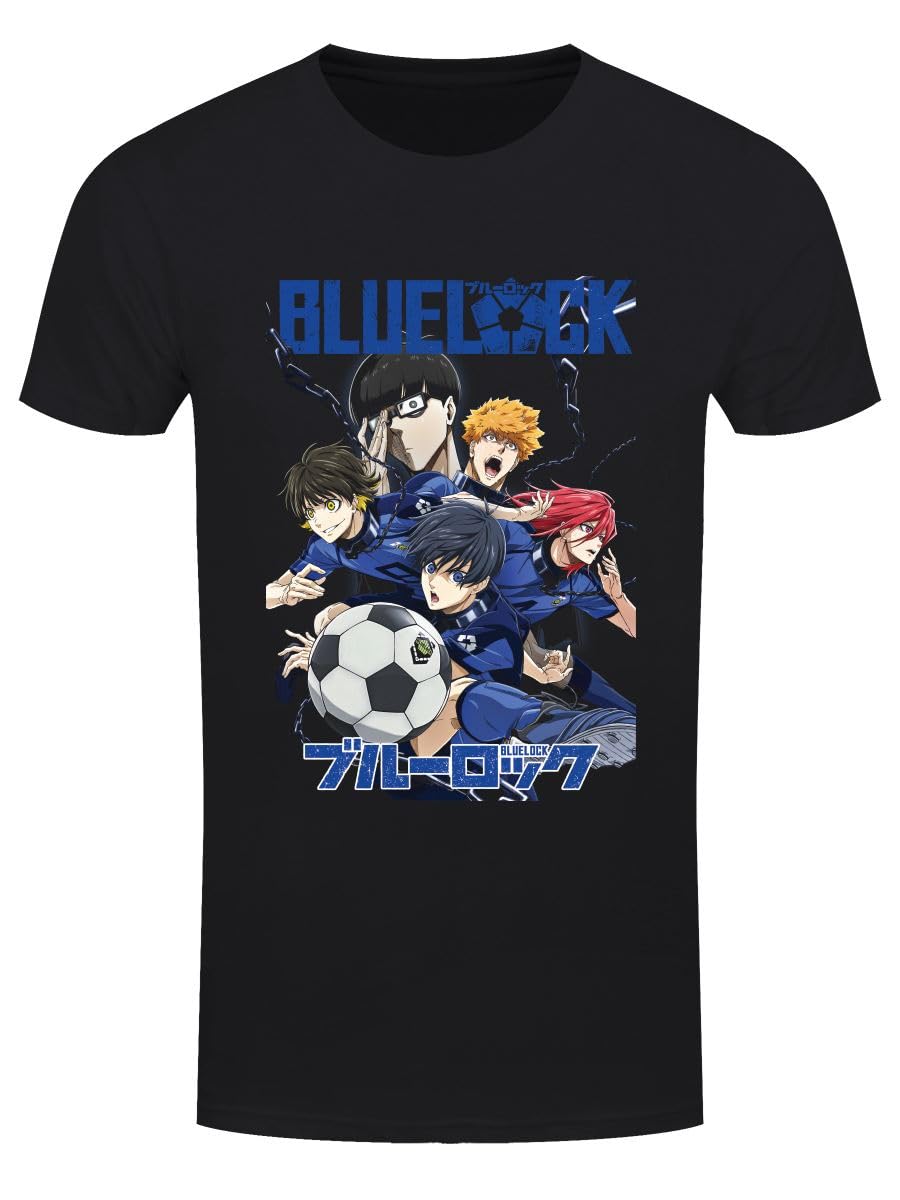 Blue Lock Team in Chains Men's Black T-Shirt