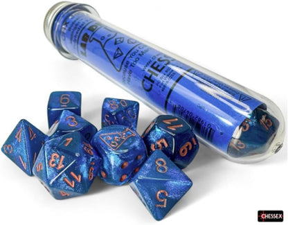 Chessex: Lab Dice: Borealis Midnight/Copper Polyhedral 7-Dice Set
