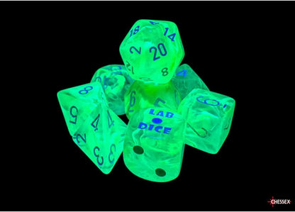 Chessex - Lab Dice 9 - Nebula Polyhedral 7 Dice Set - Gelatinous/White