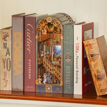 Tonecheer DIY Book Nook Kit mit Staubschutz und LED-Licht, 3D Holz Puzzle, kreative Buchstütze für Bibliothek, Geschenkideen für Erwachsene(Raumzeitmuseum