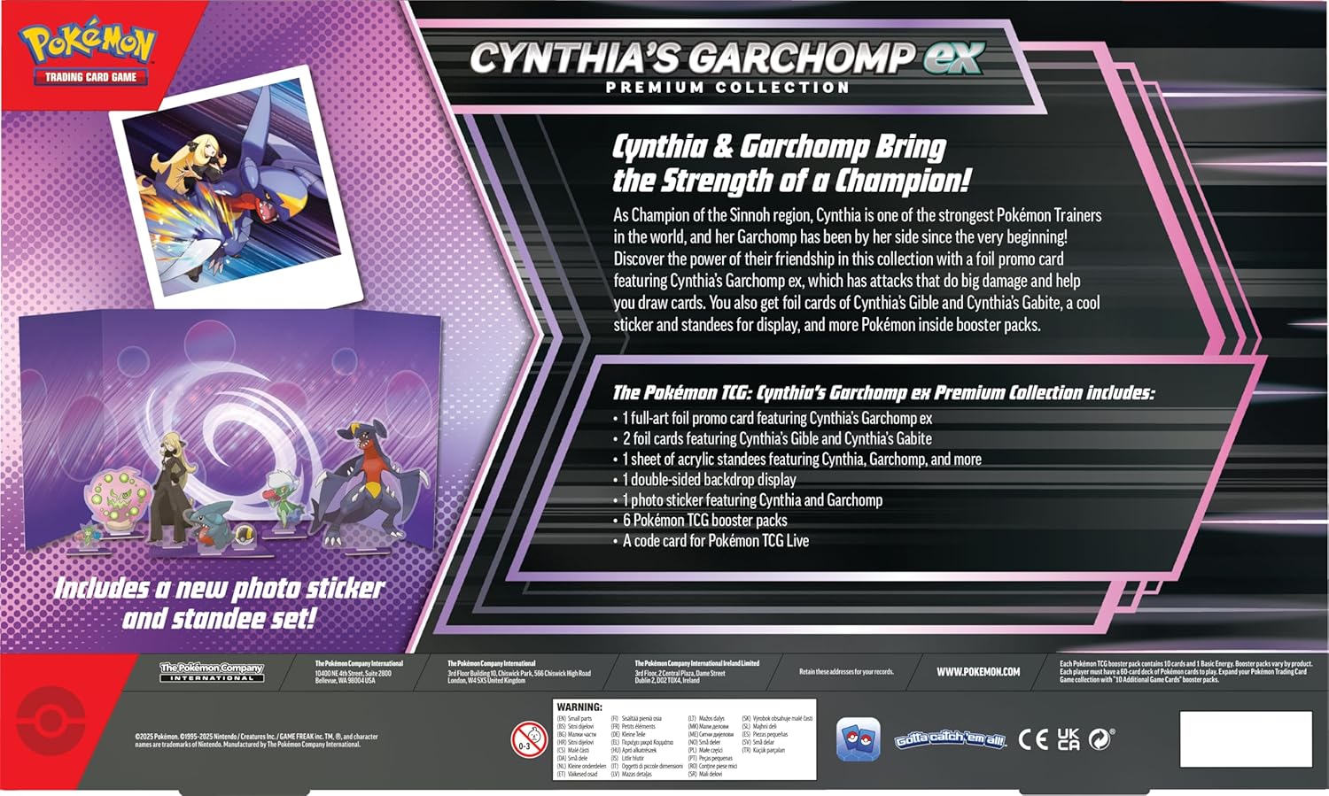 Pokémon TCG: Cynthia’s Garchomp ex Premium Collection (3 Foil Cards & 6 Boosters
