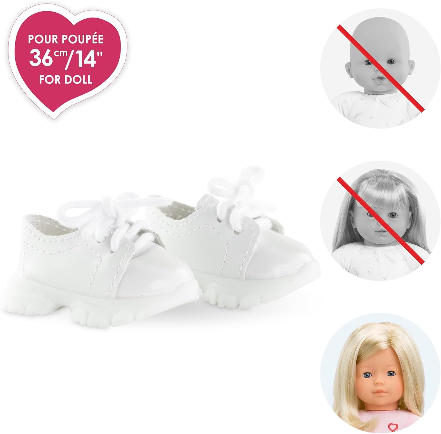 Ma Corolle - Sportsneakers, wit, schoenen, voor pop My Corolla, 36 cm, vanaf 3 jaar, 9000212980