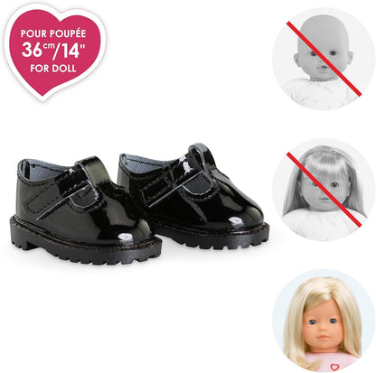 Corolle - Corolle Zwarte Gelakte Babyschoentjes voor Poppen 36cm