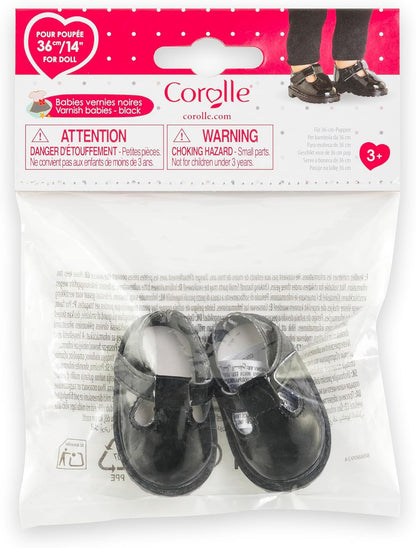 Corolle - Corolle Zwarte Gelakte Babyschoentjes voor Poppen 36cm