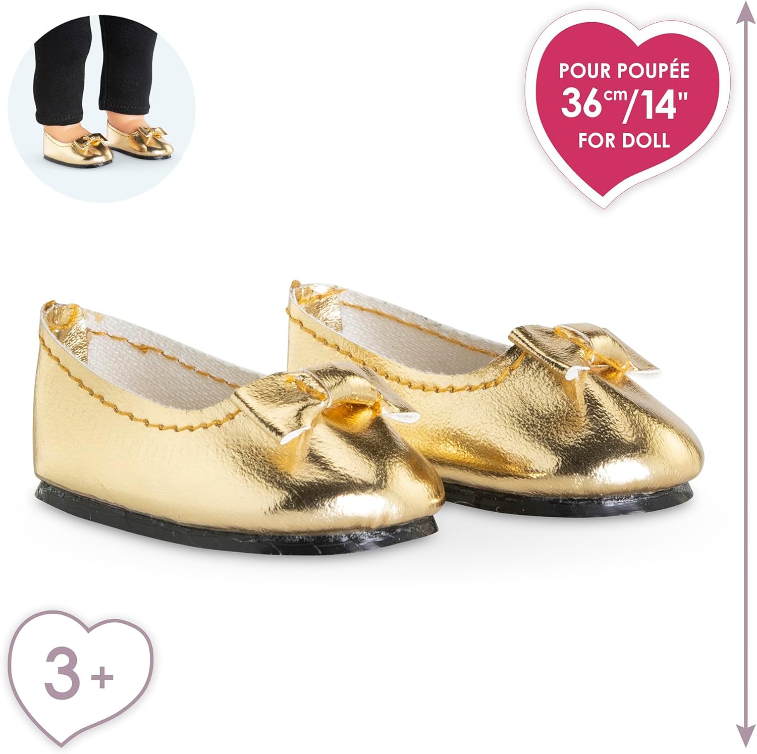 Ma Corolle - Gouden ballerina's, schoenen, voor pop My Corolle, 36 cm, vanaf 3 jaar, 9000213000