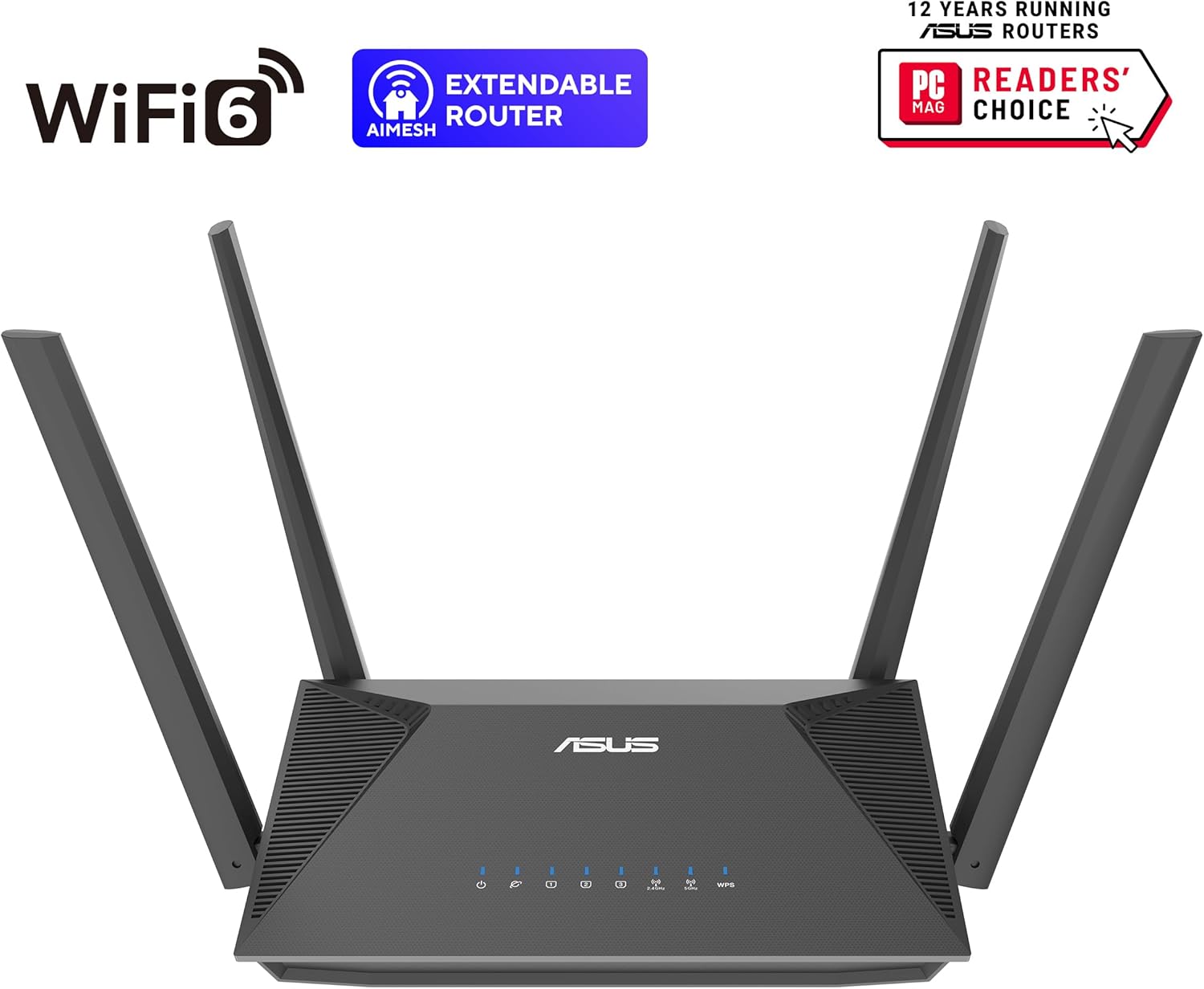 ASUS RT-AX52 Pro AX3000 Dual Band WiFi 6 Router (Instant Guard, Parental Control, Built-in VPN, AiMesh, 3000 Mbps