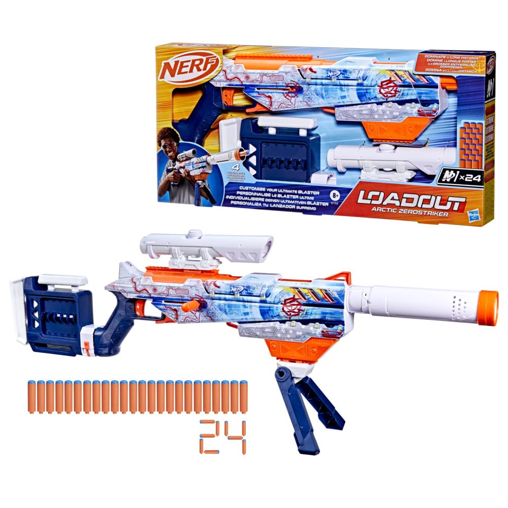 Nerf Loadout, blaster Arctic Zerostriker e dardi N1