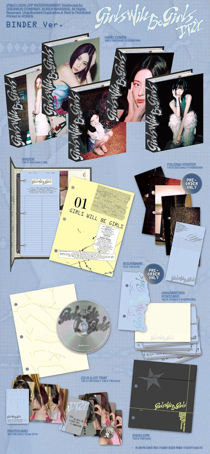 Girls Will Be Girls - Binder Random Cover Version incl. Binder + Hand Writing Postcard