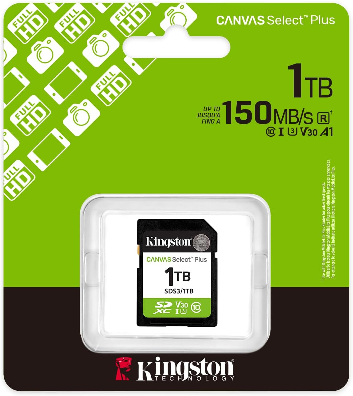1TB SDXC CanvasGen3 150MBs C10 UHS-I U3