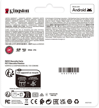 Kingston Canvas Select Plus microSD Memory Card 256GB microSDXC Gen3 150MB/s A1 Card + Adapter - SDCS3/256GB
