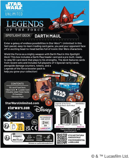 Fantasy Flight Games - Star Wars: Unlimited Trading Card Game Legends of the Force Darth Maul SPOTLIGHT DECK - Ready-to-Play 50-Card Deck with Exclusive Cards, Ages 12+, 2+ Players, 20 Minute Playtime