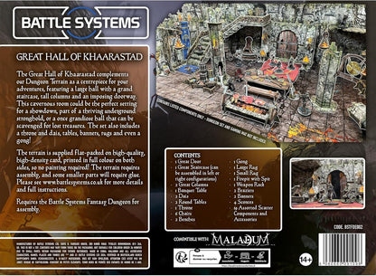Battle Systems Great Hall of Khaarastad: Tabletop Gaming Terrain - Terrain Set - Fantasy - Unisex - Teen, Adult
