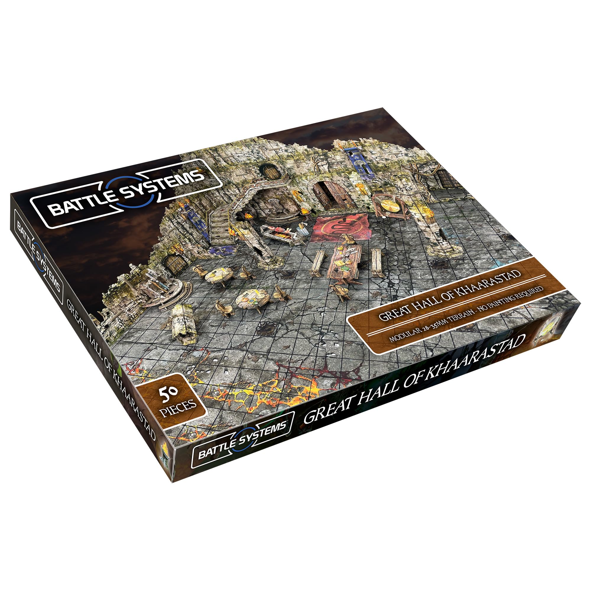 Battle Systems Great Hall of Khaarastad: Tabletop Gaming Terrain - Terrain Set - Fantasy - Unisex - Teen, Adult
