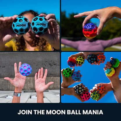 Waboba The Original Moon Ball - Hyper Bouncy Ball - All Ages Extreme Bounce and Fun - Perfect for Active Play and Outdoor Games - Black/Silver
