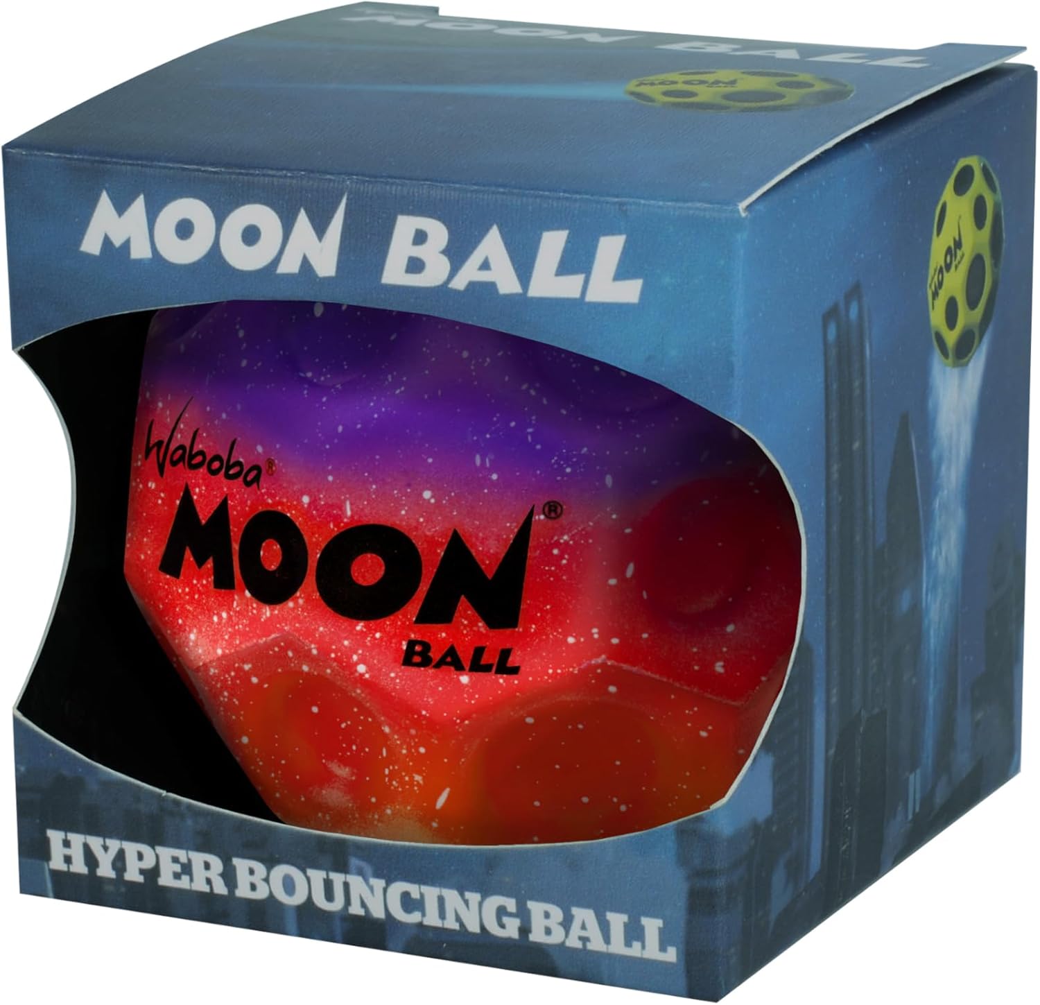 Waboba The Original Moon Ball - Hyper Bouncy Ball - All Ages Extreme Bounce and Fun - Perfect for Active Play and Outdoor Games - Black/Silver