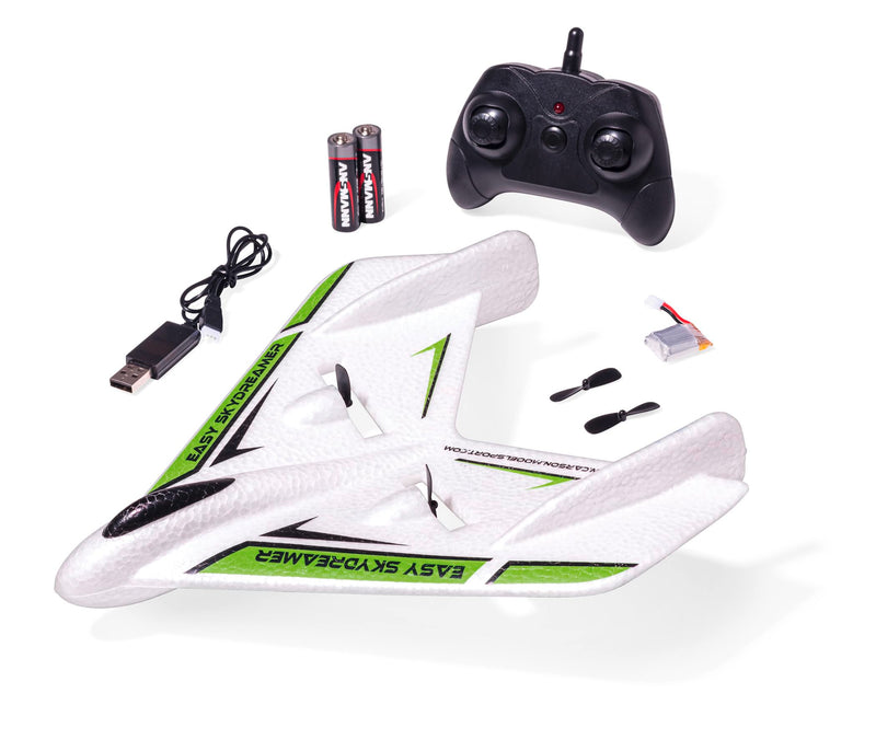 Carson 500505035 Easy Skydreamer 2.4G 100% RTF grün - ferngesteuertes Flugmodell, RC Flugzeug, Robustes RTF (Ready to Fly) Modell für Einsteiger, inkl. Batterien und Fernsteuerung