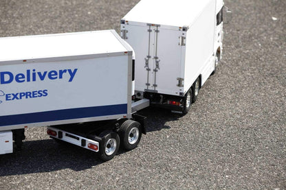 Carson 500907210 500907210-1 2-Axle Dolly Rigid RC Truck Accessory, Scale 1:14, Gigaliner Trailer, Spare Parts, Tuning Parts, Model Building, Silver