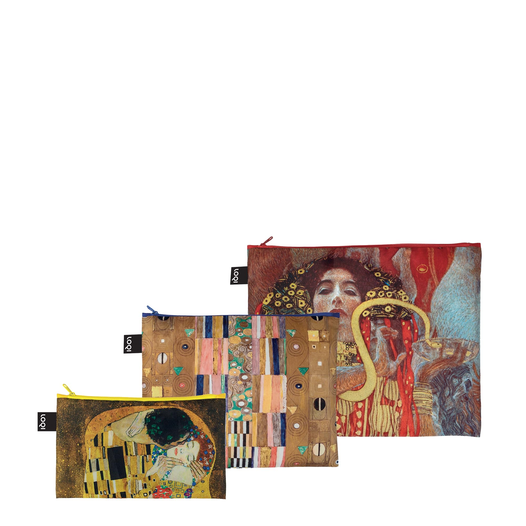 LOQI GUSTAV KLIMT Klimt Recycled Zip Pockets, Multi-Colour, Contemporary, Multicolored, Contemporary