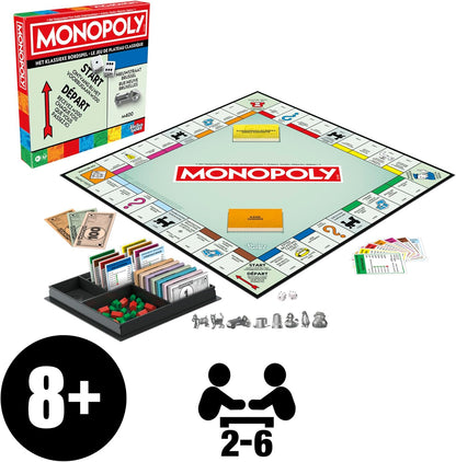 Monopoly Board Game with Storage Box and Large Size Pawns - French - Dutch Version