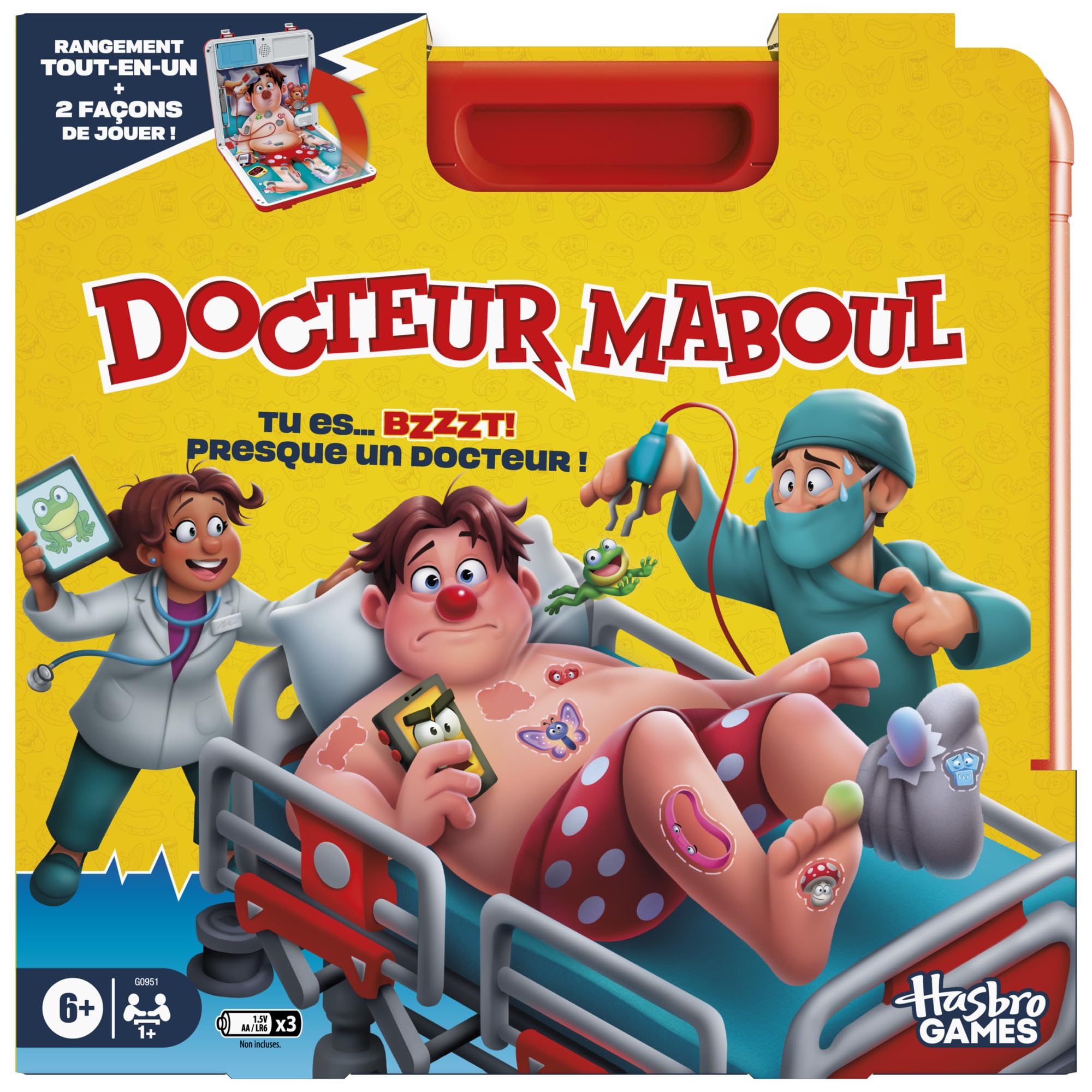 Dr. Maboul, Elektronisches Brettspiel mit All-in-One-Tragetasche, 2 Spielmöglichkeiten, 1+ Spieler, 10 Minuten