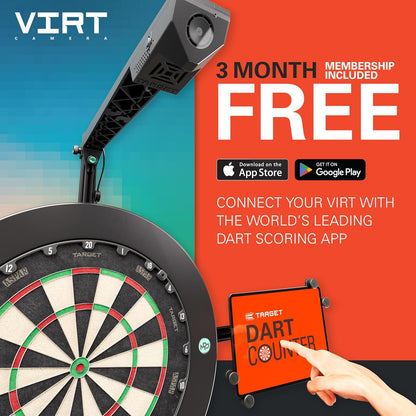 Target Darts Virt Dartboard Camera System | Virt Cam for Dart Board, Dart Cameras for Live Darts, Interactive Darts with DartCounter App, Corona Light Compatibility