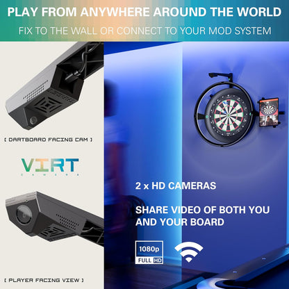 Target Darts Virt Dartboard Camera System | Virt Cam for Dart Board, Dart Cameras for Live Darts, Interactive Darts with DartCounter App, Corona Light Compatibility