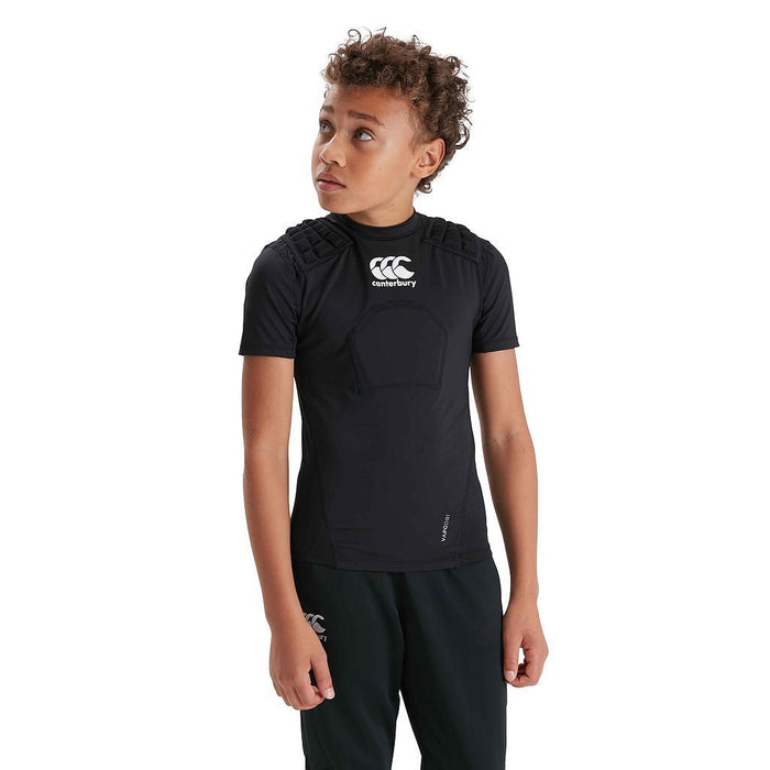 Canterbury Kid's Rugby Protection Vest, Black/Whte/Silver, MB