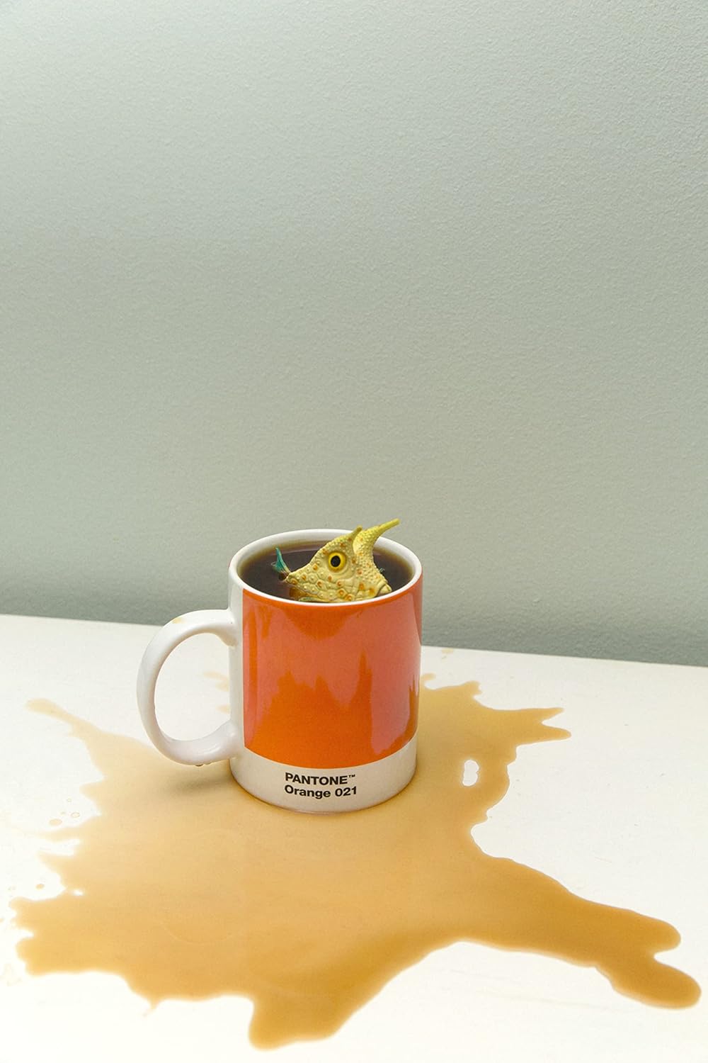 Copenhagen Design Pantone - Large Ceramic Coffee/Tea Mug with Handle - Colorful Porcelain Coffee Mug/Cup, 375ml Orange 021