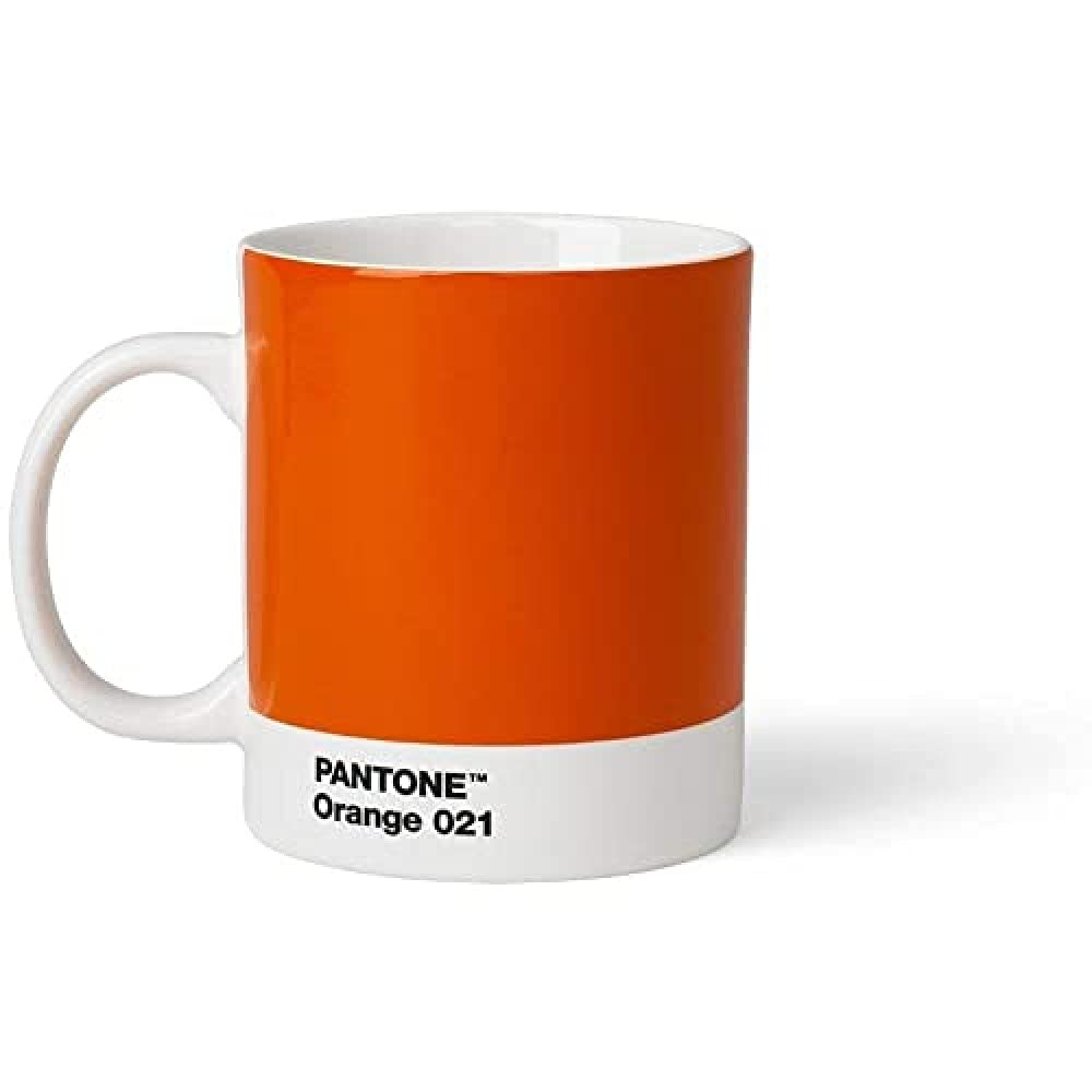 Copenhagen Design Pantone - Large Ceramic Coffee/Tea Mug with Handle - Colorful Porcelain Coffee Mug/Cup, 375ml Orange 021