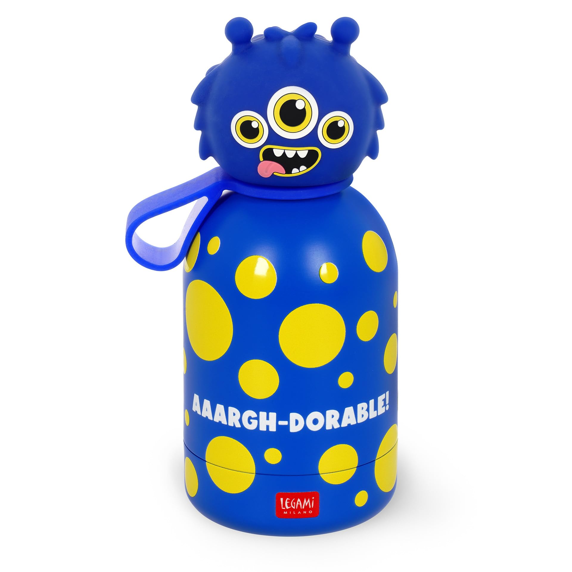 Legami - Hot & Cold BFF Thermal Water Bottle for Children, Monster Theme, in 18/8 Stainless Steel, Double Layer with Airtight, Keeps Hot for 12h and Cold 24h, Capacity 310 ml