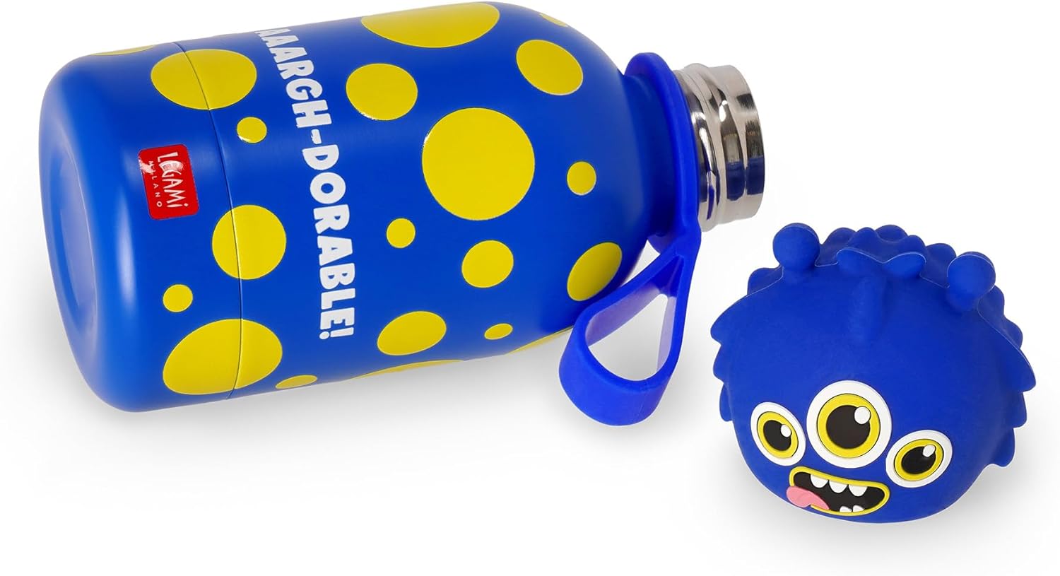 Legami - Hot & Cold BFF Thermal Water Bottle for Children, Monster Theme, in 18/8 Stainless Steel, Double Layer with Airtight, Keeps Hot for 12h and Cold 24h, Capacity 310 ml