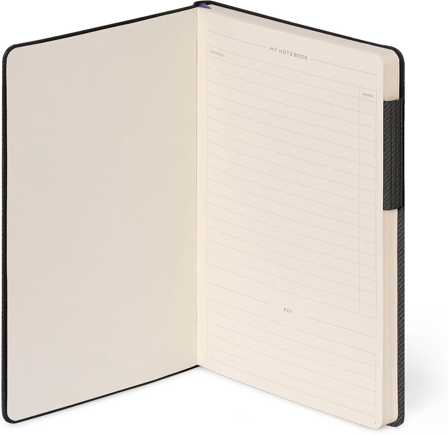 Legami - My Notebook, 6mm Lined Notebook, Deep Graphite, Large, FSC Certified Paper, 192 Pages, Soft Cover, Elastic Closure, 17 x 24 cm