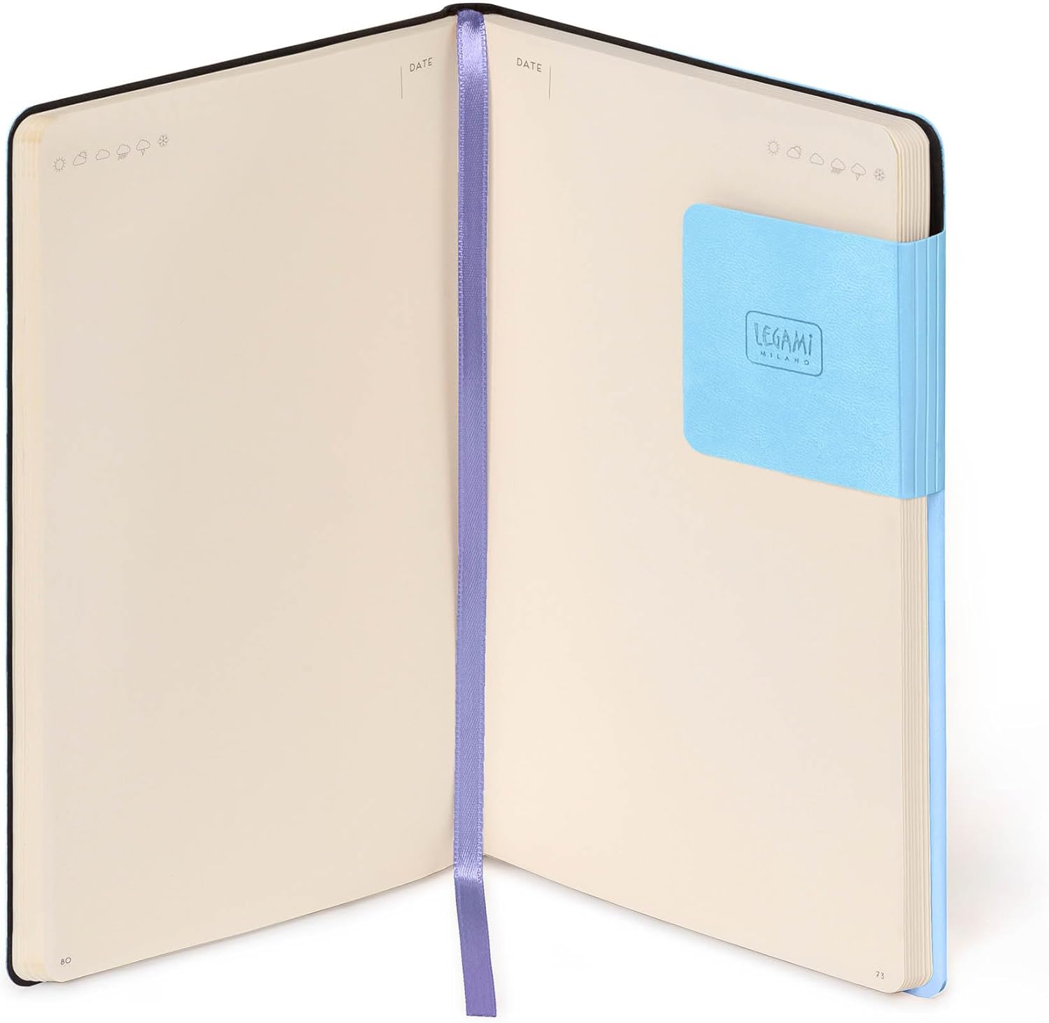 Legami - White Paper Notebook My Notebook, Aura, Special Edition, Large, FSC Certified Paper, 192 Pages, Soft Cover, Elastic Closure, 17 x 24 cm
