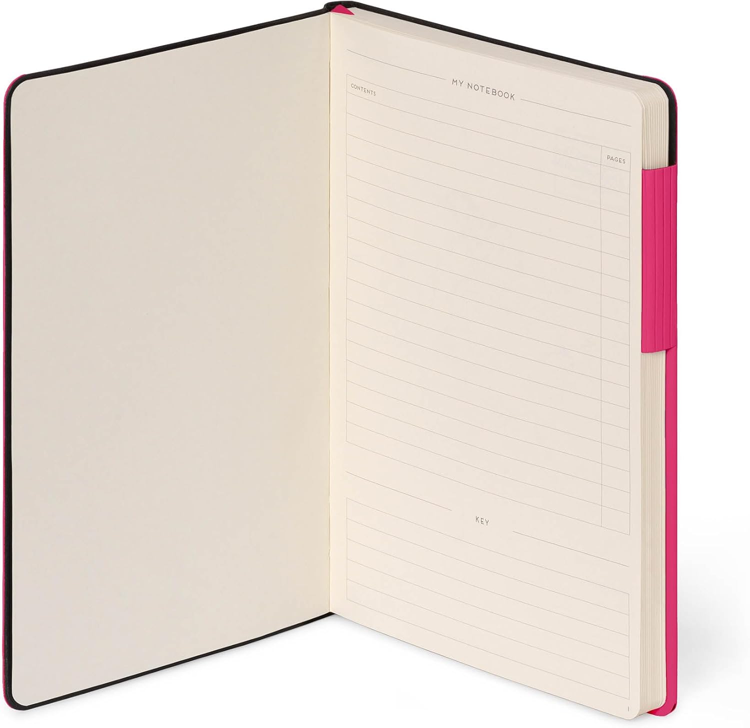 Legami - White Paper Notebook My Notebook, Raspberry, Large, FSC Certified Paper, 192 Pages, Soft Cover, Elastic Closure, 17 x 24 cm