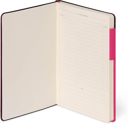 Legami - White Paper Notebook My Notebook, Raspberry, Large, FSC Certified Paper, 192 Pages, Soft Cover, Elastic Closure, 17 x 24 cm