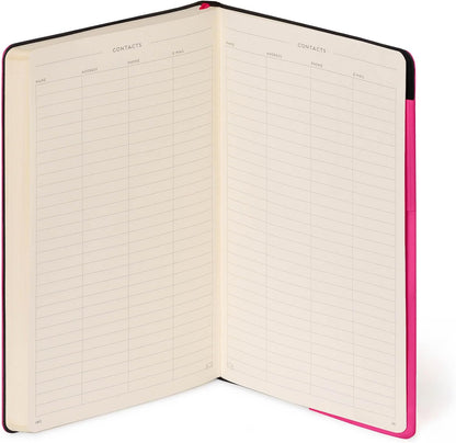 Legami - White Paper Notebook My Notebook, Raspberry, Large, FSC Certified Paper, 192 Pages, Soft Cover, Elastic Closure, 17 x 24 cm