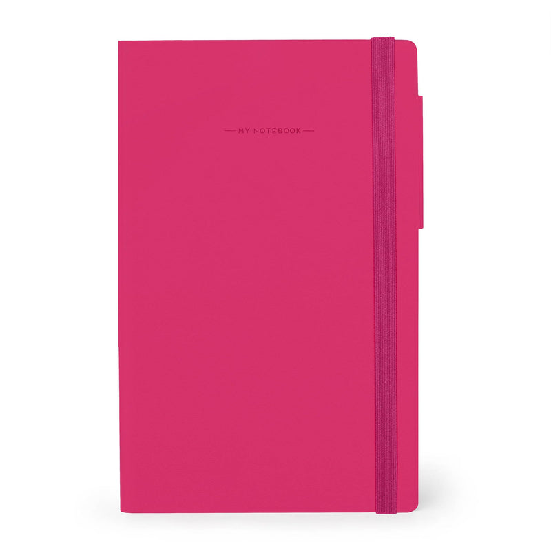 Legami - White Paper Notebook My Notebook, Raspberry, Large, FSC Certified Paper, 192 Pages, Soft Cover, Elastic Closure, 17 x 24 cm