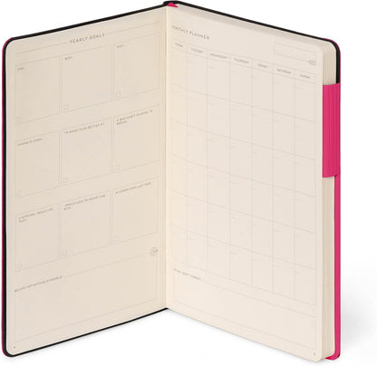 Legami - White Paper Notebook My Notebook, Raspberry, Large, FSC Certified Paper, 192 Pages, Soft Cover, Elastic Closure, 17 x 24 cm