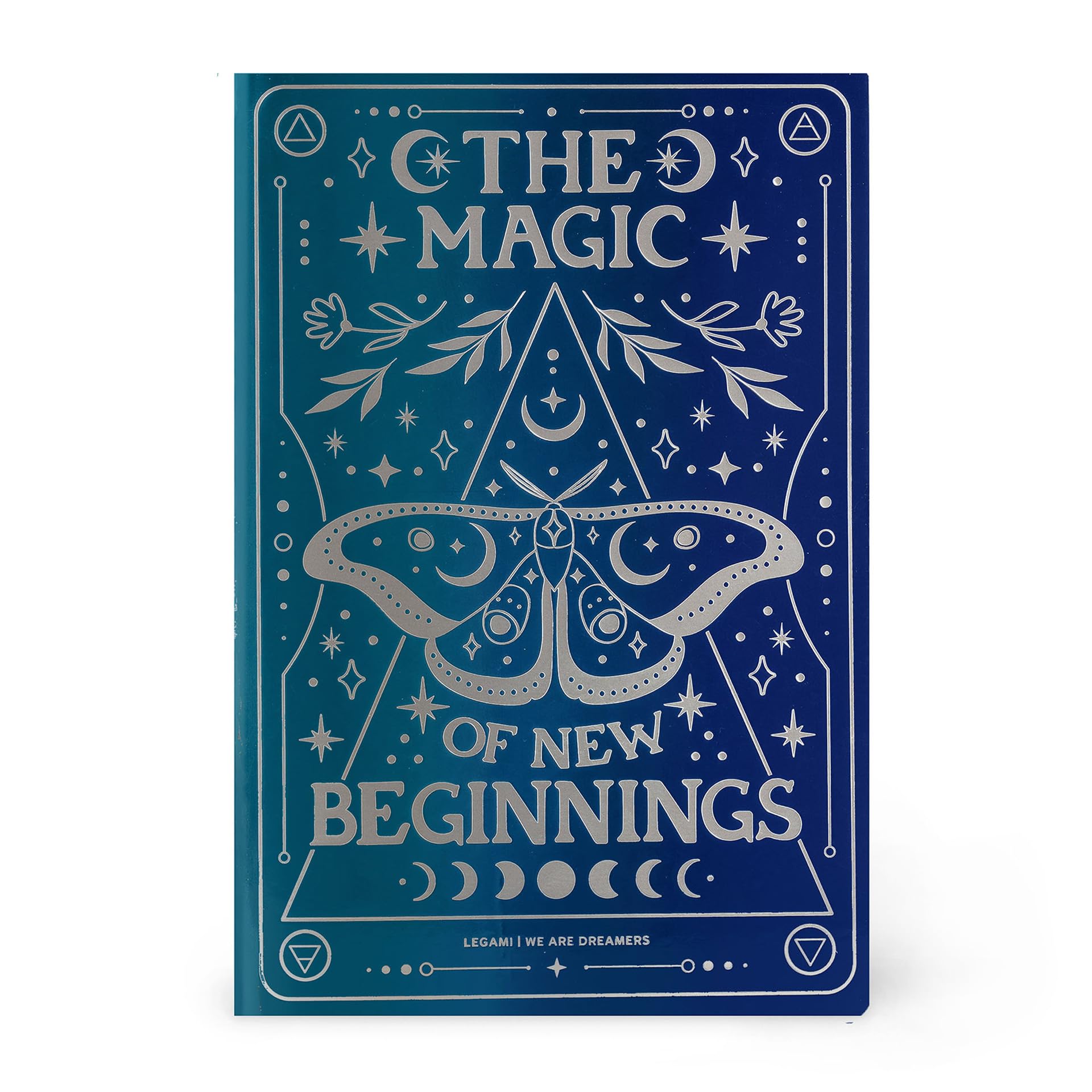 Legami - 7mm Lined Notebook, Moth Motif, Special Edition, A5 Size, Medium, FSC Certified Paper, 80 Pages, Singer Stitch Binding, 14.2 x 21 cm