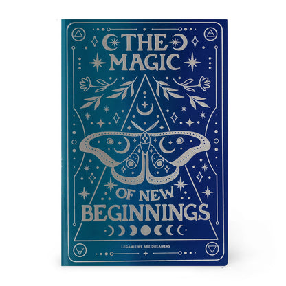 Legami - 7mm Lined Notebook, Moth Motif, Special Edition, A5 Size, Medium, FSC Certified Paper, 80 Pages, Singer Stitch Binding, 14.2 x 21 cm