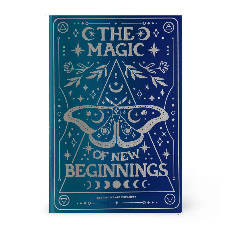 Legami - 7mm Lined Notebook, Moth Motif, Special Edition, A5 Size, Medium, FSC Certified Paper, 80 Pages, Singer Stitch Binding, 14.2 x 21 cm