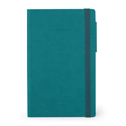 Legami - Lined Notebook, Medium, 192 Pages, Soft PU Cover, FSC® Certified Paper, 90 g/m² Ivory Paper, Monthly Planner, Address Book, Bookmark, 13 x 21 cm, Malachite Green