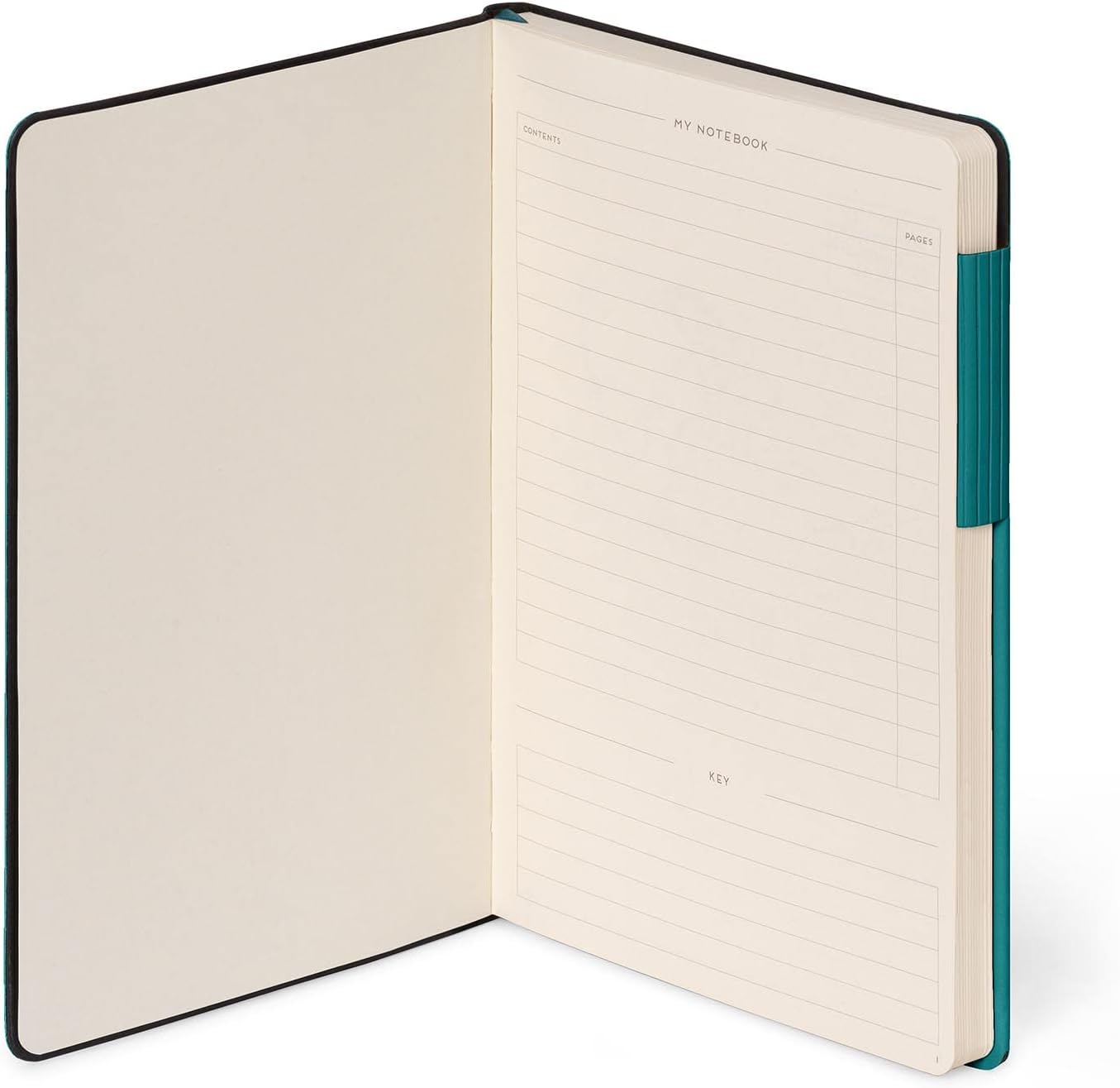 Legami - Lined Notebook, Medium, 192 Pages, Soft PU Cover, FSC® Certified Paper, 90 g/m² Ivory Paper, Monthly Planner, Address Book, Bookmark, 13 x 21 cm, Malachite Green