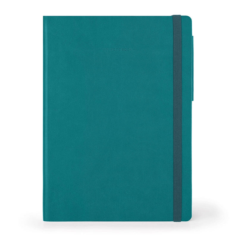 Legami - Large Lined Notebook, 192 Pages, Soft PU Cover, FSC® Certified Paper, 90 g/m² Ivory Paper, Monthly Planner, Address Book, Bookmark, 17 x 24 cm, Malachite Green