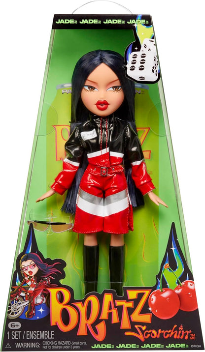 Bratz Scorchin' Jade - Includes 1 Fashion Doll, Comes with Outfit and Accessories, Moto-Inspired Dolls, Cute Toys for Girls, Red