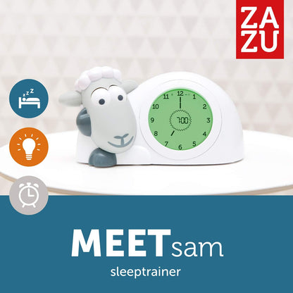ZAZU Sam the Lamb Clock - Sleep Trainer Clock & Nightlight for Kids | Light Up Alarm Clock | Helps teach your child when to wake up with visual indicators | Adjustable Brightness | Auto off